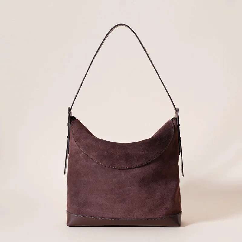 Designer Bag Vintage Leather Crossbody Tote Versatile Single Shoulder Bag, Cowhide Women's Armpit Bag