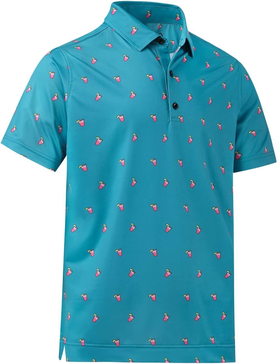 Mens Polo shirt Mens Polo Shirts Moisture Wicking Dry Fit Performance Mens Golf Shirt Regular Fit Fashion Print Short Sleeve Solid color pattern