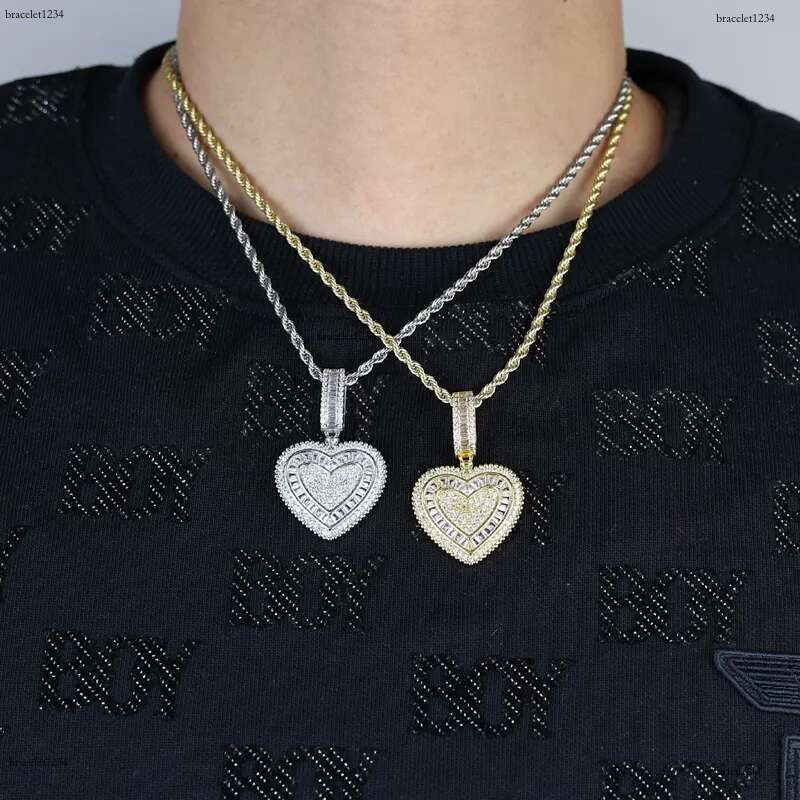 2025 New Fashion Lover Bg 5A Cz Heart Pendant Necklace Iced Out Cubic Zirconia Charm Hip Hop Jewelry for Girls Women Gift