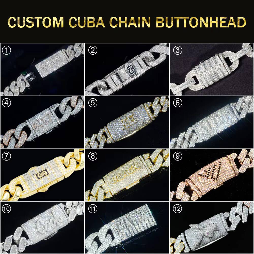 Custom Vvs Iced Out Moissanite Diamond Cuban Thorns Chain Link Hip Hop Bracelet 14K Gold 925 Silver Jewelry Men 6mm 8mm 10mm