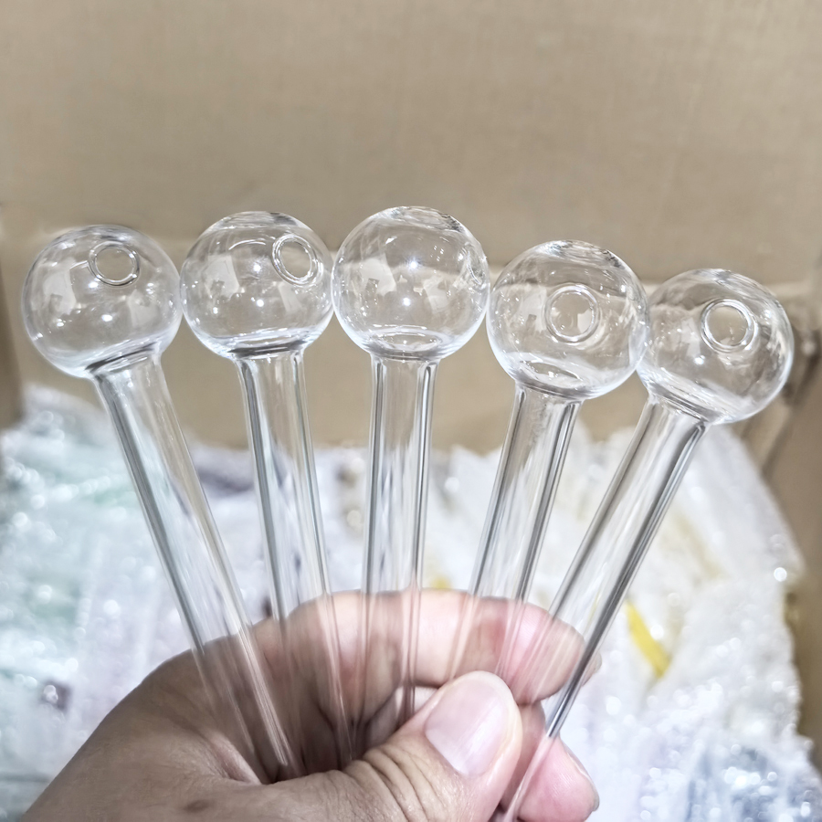 Clear 4inch 6inch Glass Oil Burner Pipe Glass Tube 30cm Diameter Bubble Ball Smoking Pipes Tobcco Herb Glass Oil Nails Water Hand Pipes Smoking Accessories