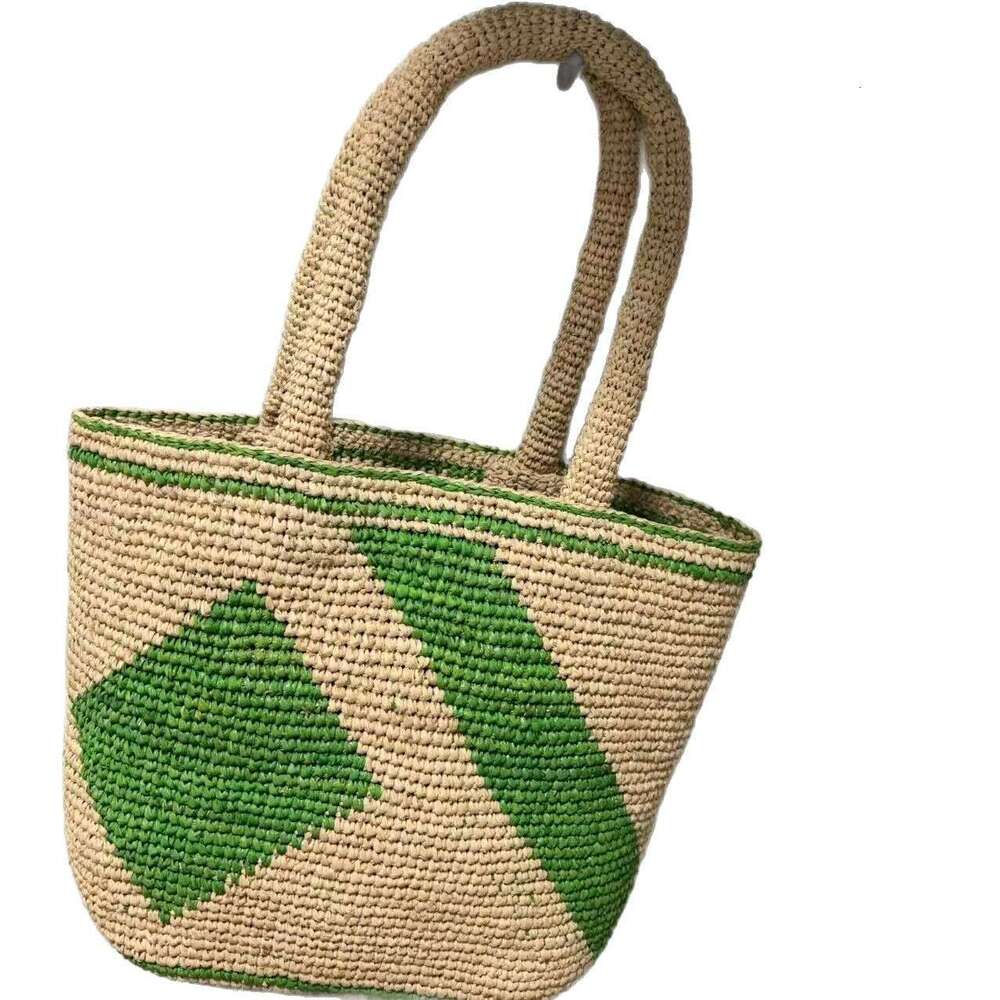 Ins Style Resort Beach Bag Straw Bag For Women In Summer Cute Cherry Lafite Grass Woven Beach Vacation Bag Simple Handbag KQ