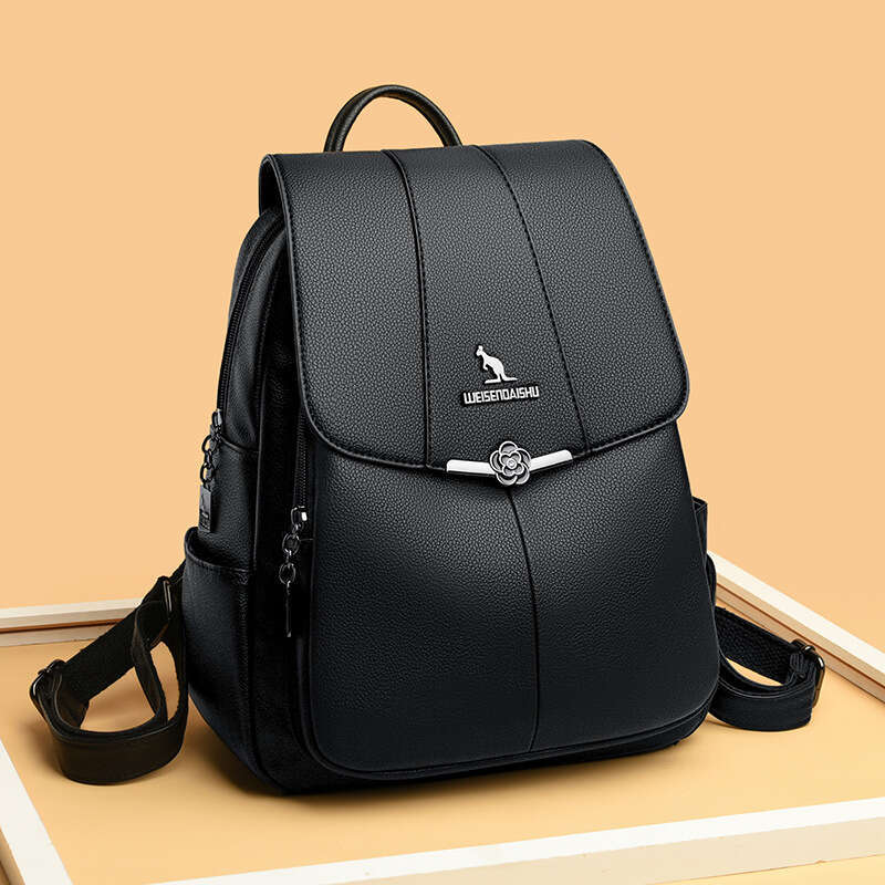 2025 Shoulder New Casual Fashion Simple and Versatile Soft Leather Women's Travel Backpack Large Capacity Bag