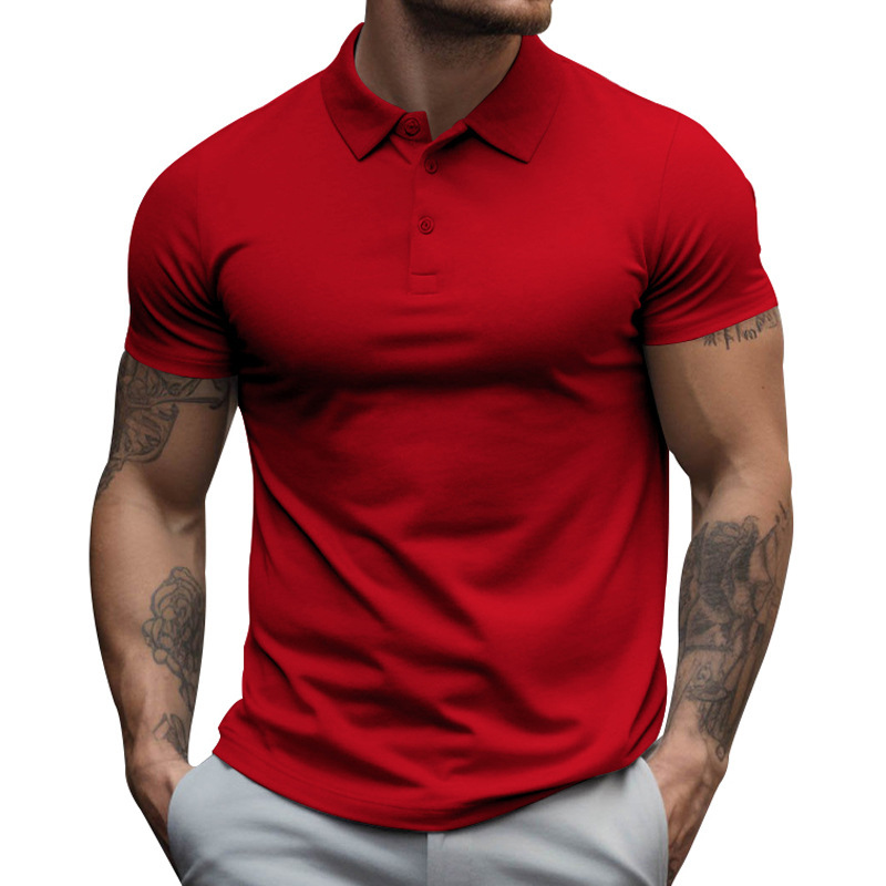 Men's polo Summer new men's short - sleeve turn - down collar T - shirt, loose - fit plus - size solid - color men's polo shirt S-3XL