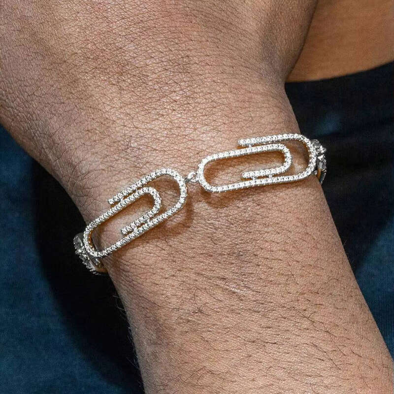 Vvs Moissanite Bracelet Hip-Hop Style Iced Cuban Chain Necklace Men's Fine Jewelry 1f - view 3