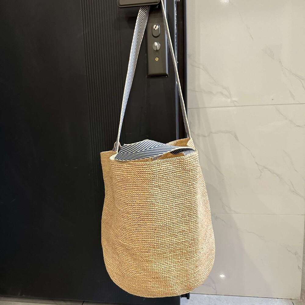 Ins Style Resort Beach Bag Lafite Grass Woven Women S Summer Large Capacity Crossbody Beach Vacation Bucket Tote Handheld Shoulder Bag KQ