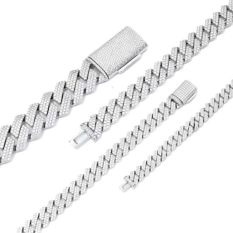 8mm Fashion Hip-Hop Pure Sier Unisex Moissanite Bracelet aaa aaa