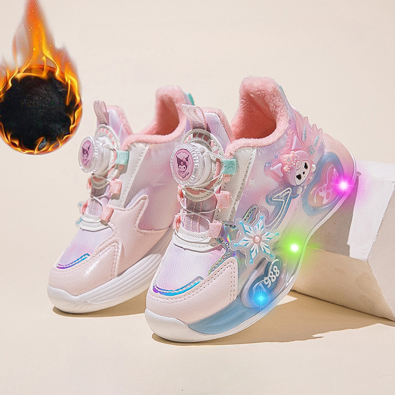 Winter luminous shoes, children's shoes, leather shoes with lights, fashionable and trendy shoes, soft soled non slip shoes, casual children'