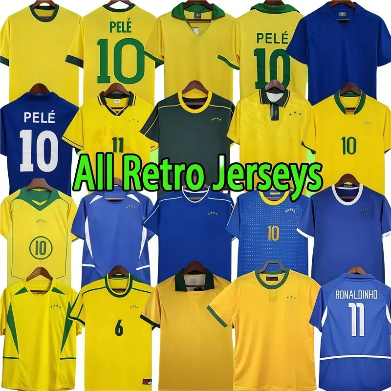 bRAZILS Soccer Jersey Retro Ronaldo Ronaldinho Kaka R. Carlos Camisa de Futebol BrasilES Football Shirt Rivaldo 1997 1998 2000 2002 2004 2006 98 0 02 04 06 18 19 21 kits