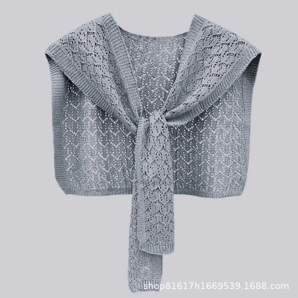 K485 Internet celebrity shawl hot summer women's outer wear air-conditioned room shoulder shoulder guard waistcoat versatile knitted hollow scarf