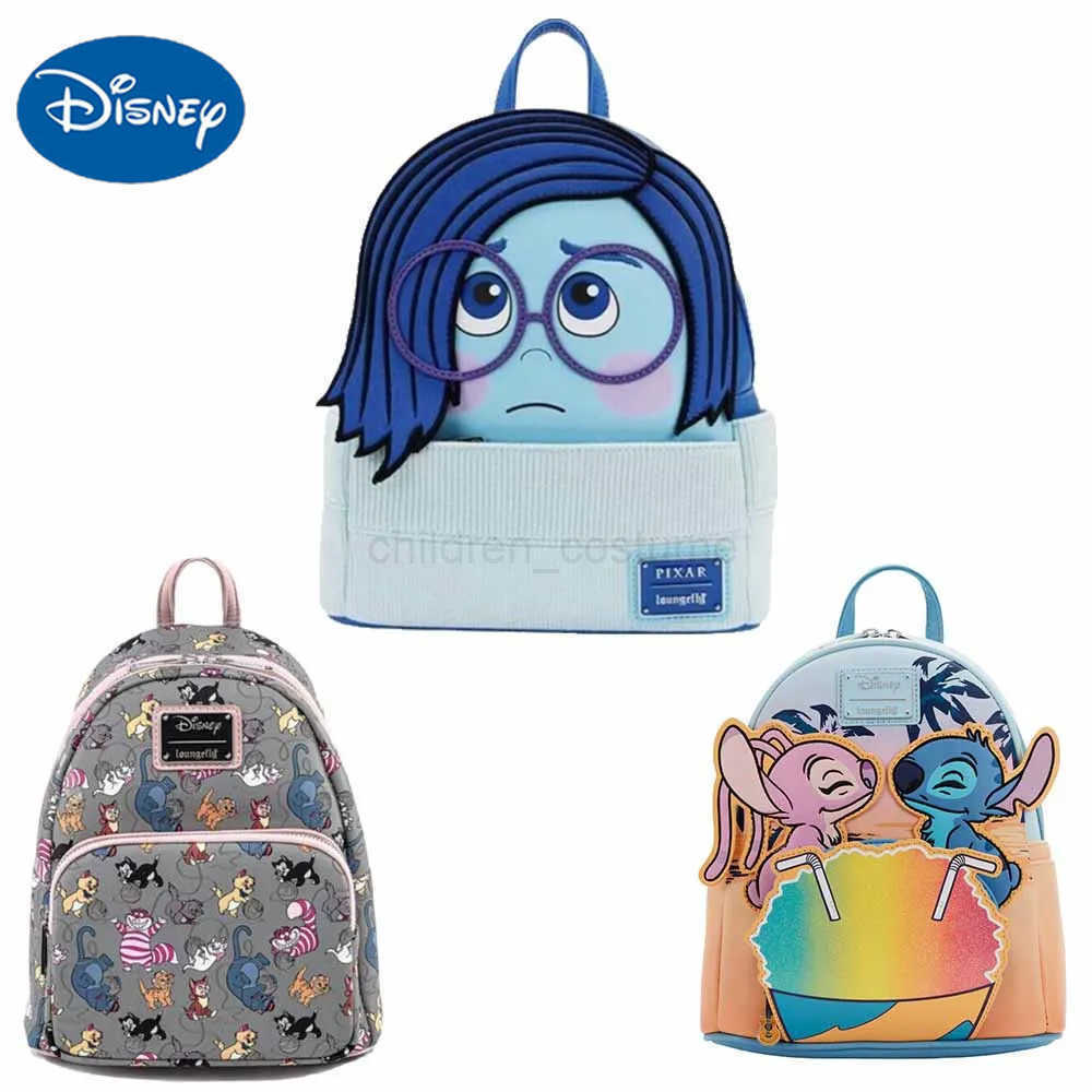 Disney Inside Out Sadness cosplay mini Rucksack PU leather backpack cartoon lasso stitched fashionable cute girl storage bag W20250423