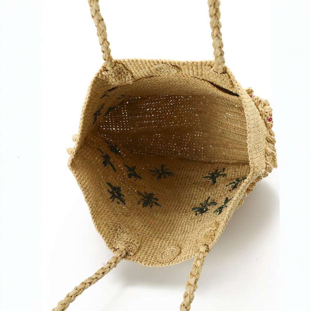 Ins Style Resort Beach Bag Handmade Rose Blossom For Leisure Vacation Summer Travel Beach Bag Exquisite Hook Flower Weaving Bag KQ