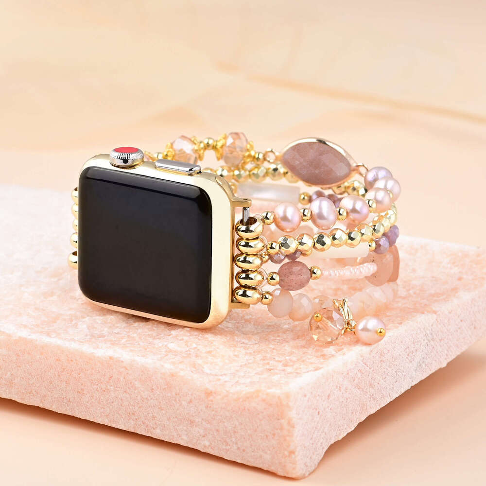 New Sunstone Pearl Elastic Rope Watch with Bohemian Apple/Samsung/Phoebe Strap