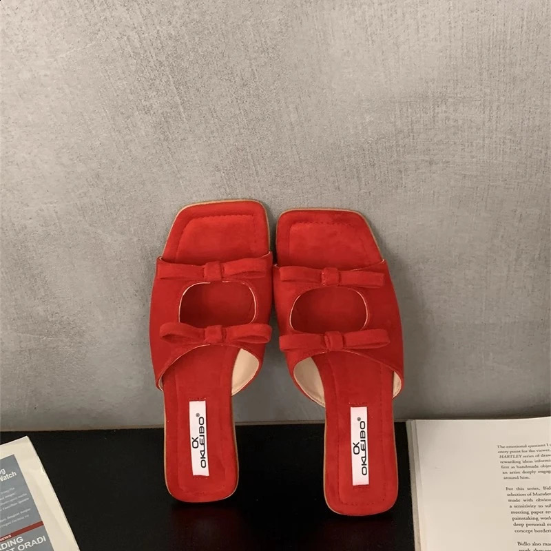 Womens Slippers Flats Bow Fashion Shoes Dress Summer Woman Sandals Elegant Flip Flops Cozy Sandalias De Mujer 250422