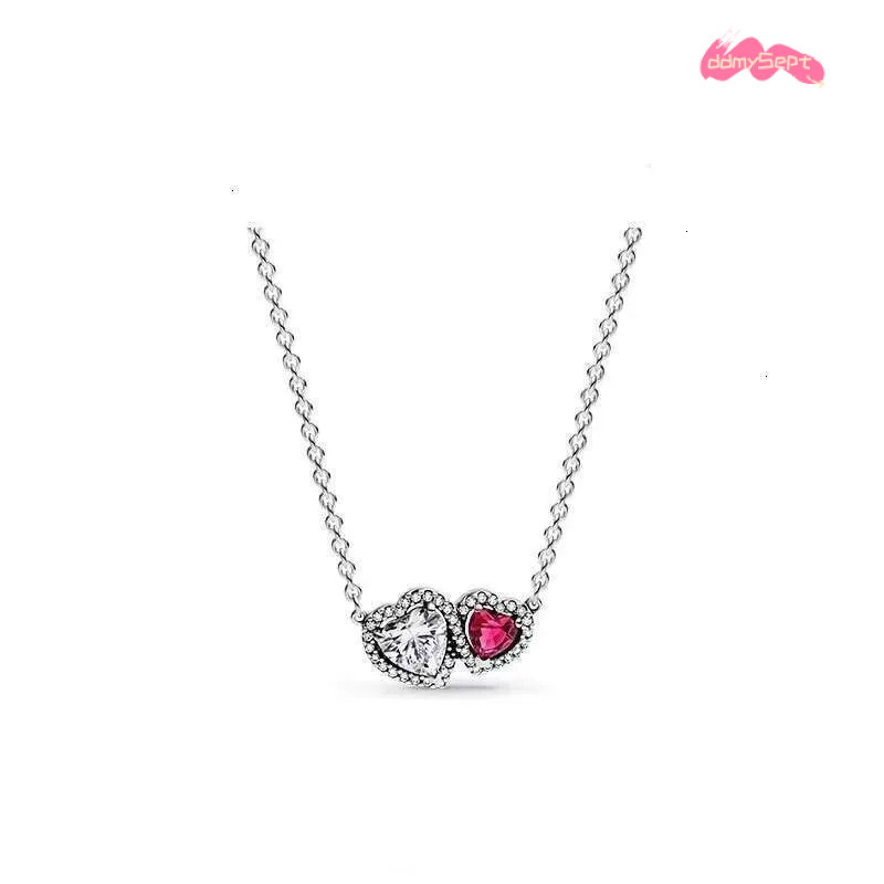 New Charms 925 Sterling Silver Rose Butterfly Pendant Charm Double Love Necklace Earrings Set for Women Valentines Day Jewelry Gift ddmysept