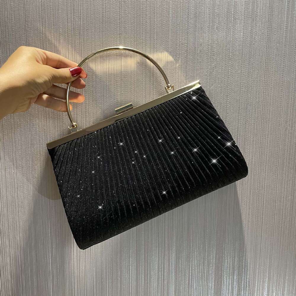 New Folded Shiny Evening Handbag, Mobile Phone Women's Banquet Qipao Dress Bag, KTV Princess Bag