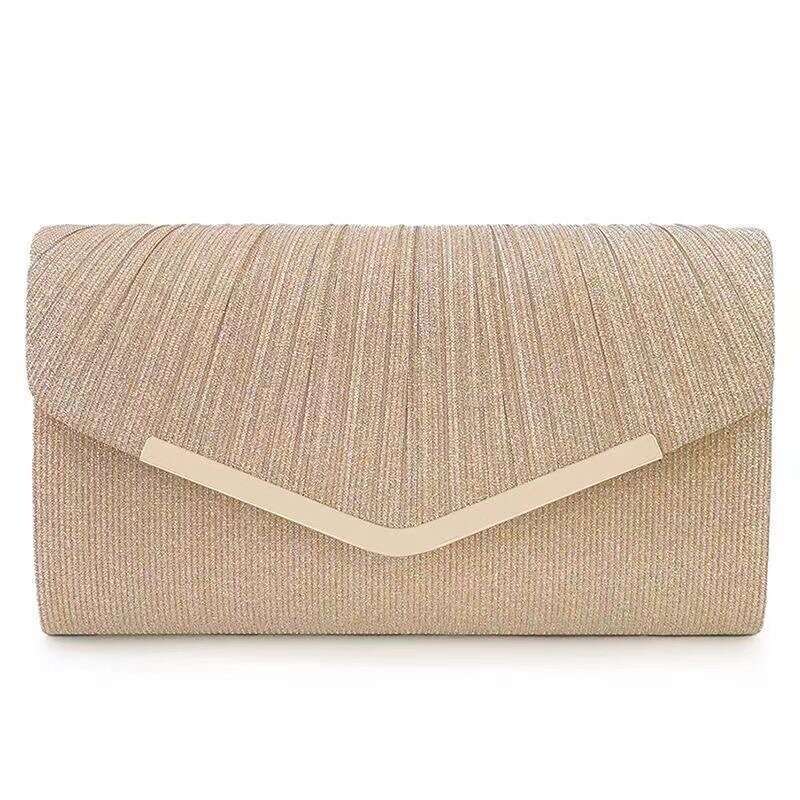 Fashionable Pleated Envelope Elegant Dress, Evening Handbag, Party Gown Bag, Women's Banquet Bag