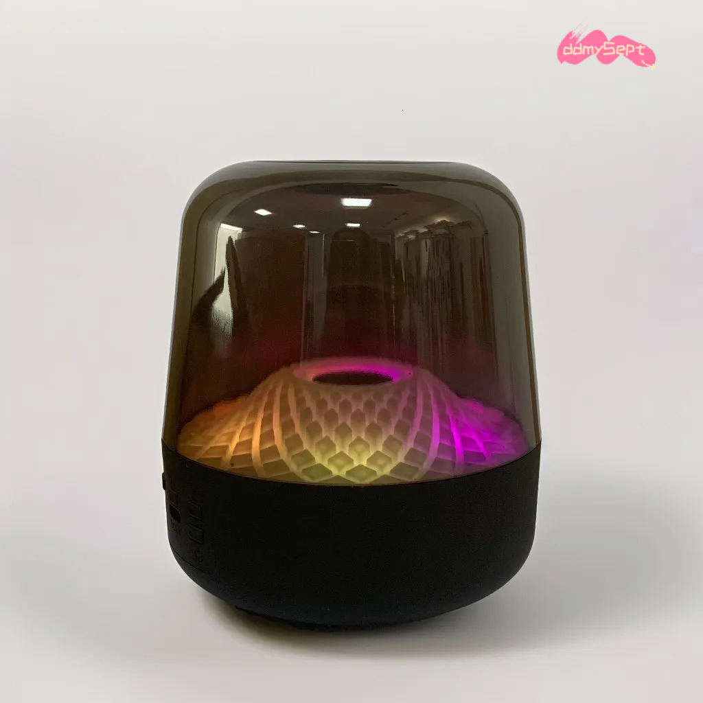 Sound Box Bluetooth Subwoofer Colorful Glass Home High Volume Wireless Computer Audience RGB LED Desktop Portable Speaker Festival New Year Gift TUES 