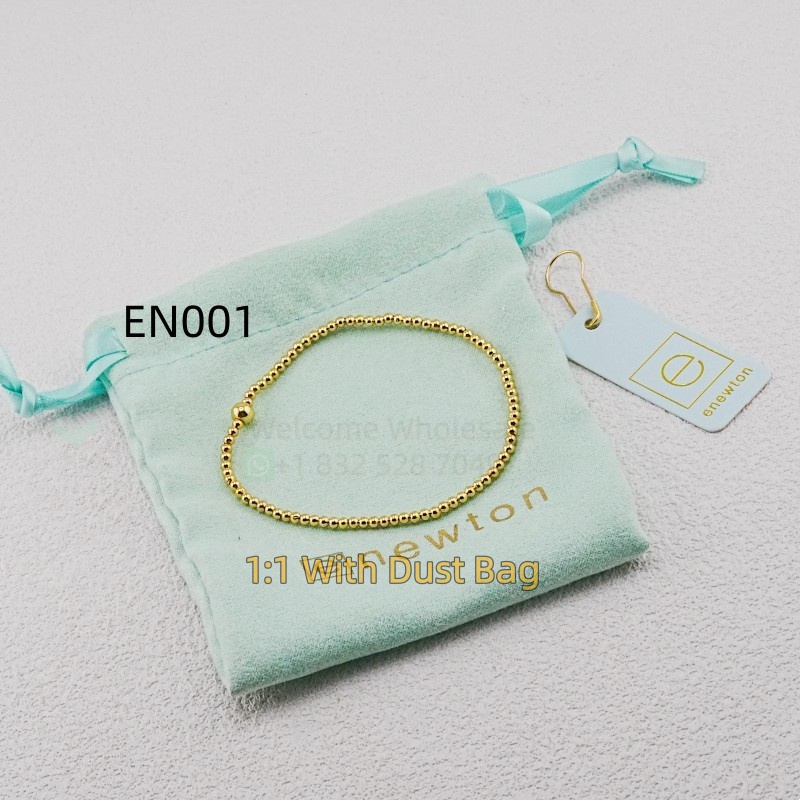 1:1 E-Newton Brand Jewelry Gold Pearl Beaded Bracelets Bangles For Women Birthday Christmas Gift EN001