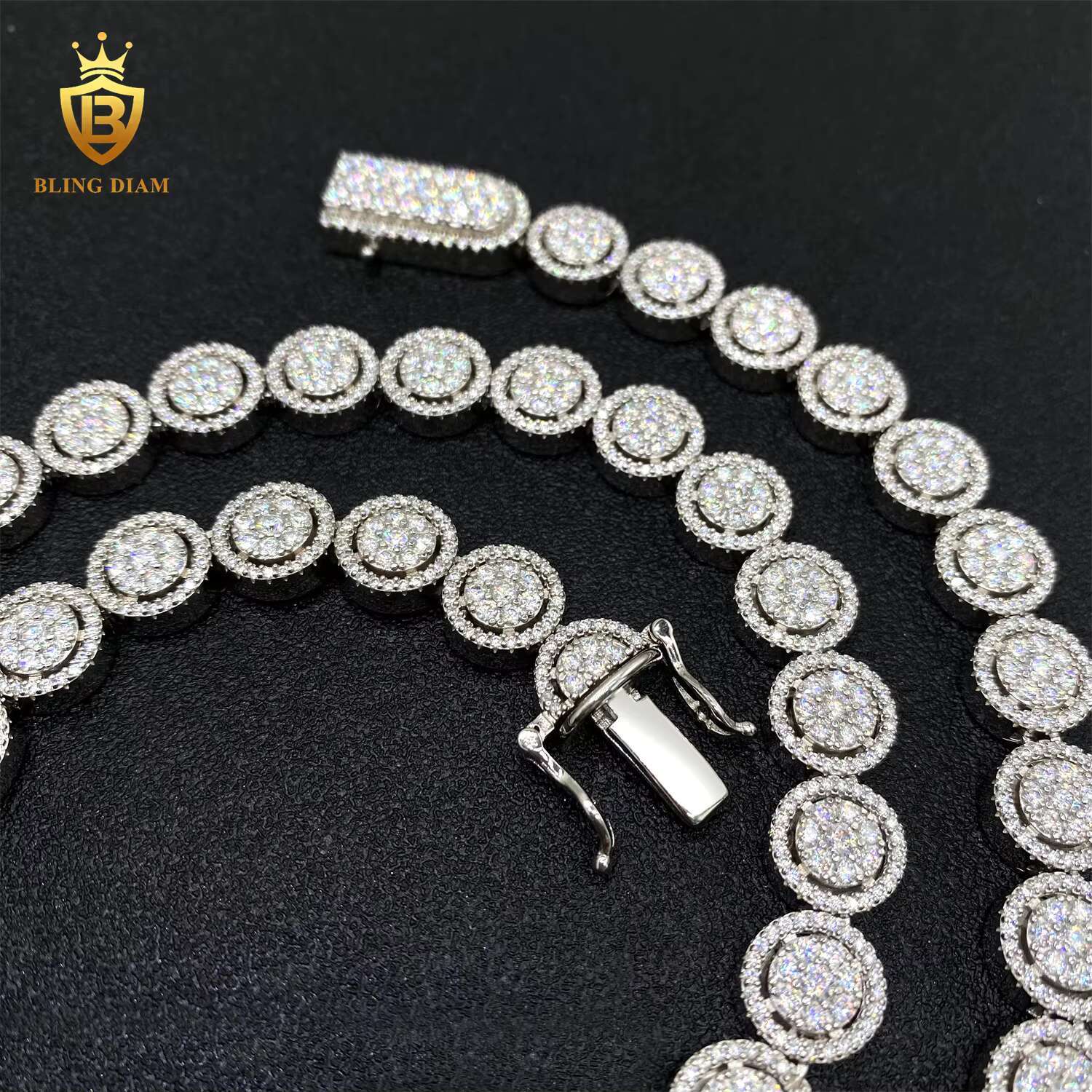 Pass Diamond Tester GRA Certificate Hip Hop 925 Sterling Silver Tennis Necklace Bracelet VVS Moissanite Tennis Chain for Women