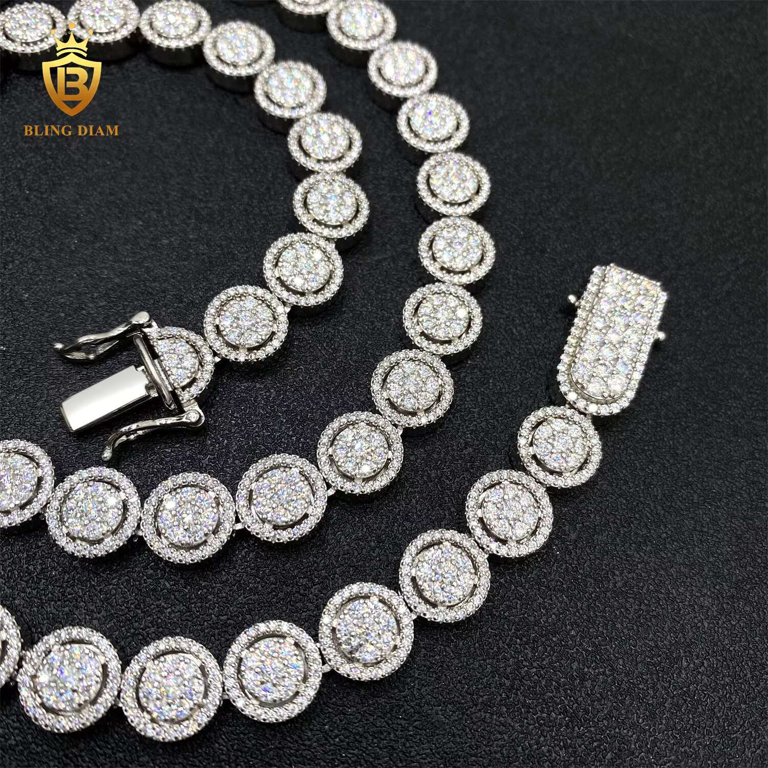 Pass Diamond Tester GRA Certificate Hip Hop 925 Sterling Silver Tennis Necklace Bracelet VVS Moissanite Tennis Chain for Women