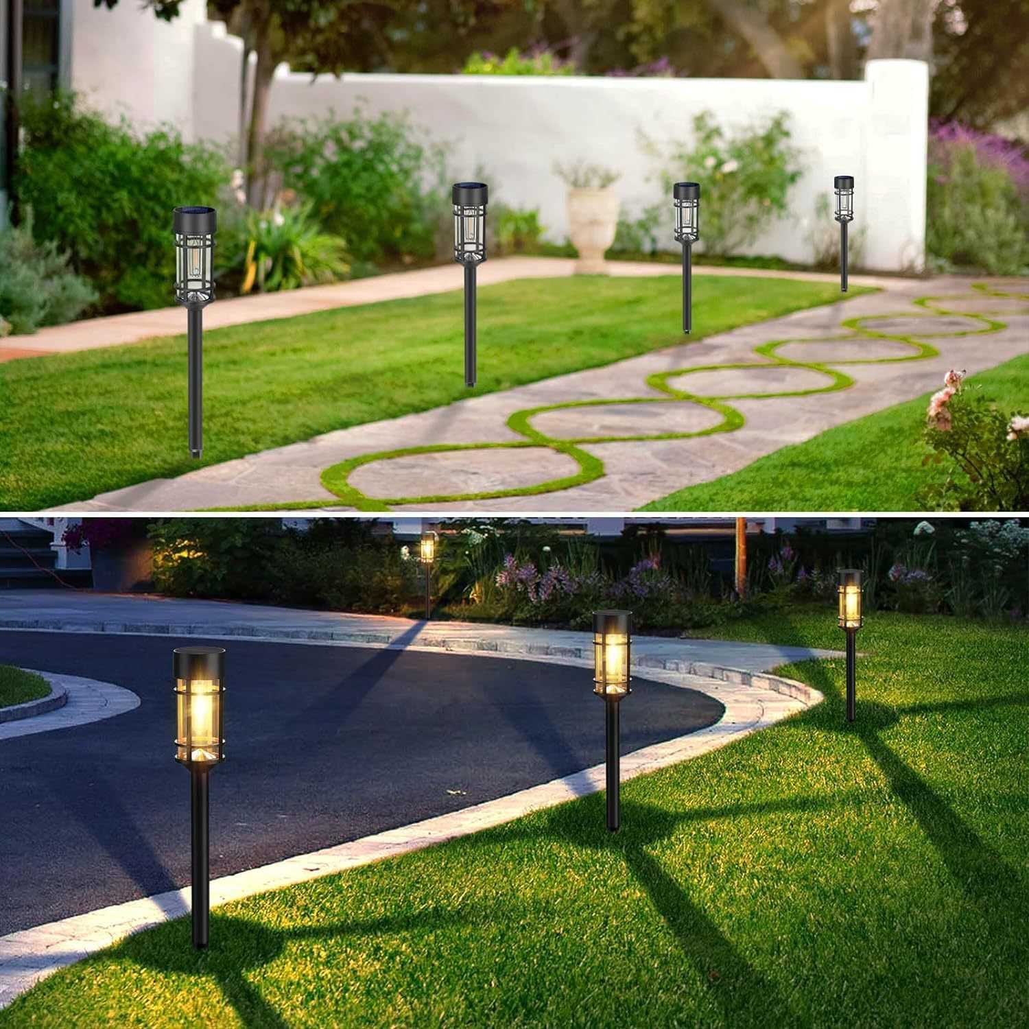Solar tungsten filament outdoor lighting street lamps, courtyard and garden ground insert lawn atmosphere landscape lamps, waterproof tungsten filamen