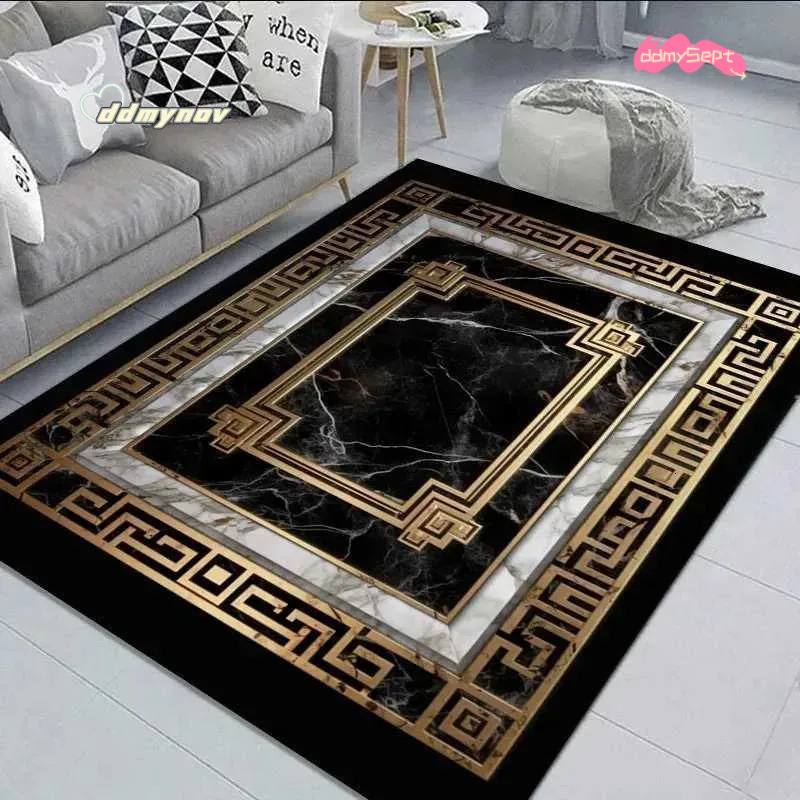 2025 Living Room Carpet Black Area Rug: Soft, Non-Slip Floor Mat for Bedroom, Kitchen, Coffee Table - Washable and Durable ddmysept
