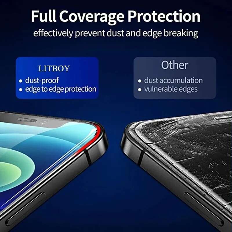 2PCS Screen Protector 13 12 11 Pro Max X XS MAX XR Tempered Glass For iphone 14 15 16 Plus Protective