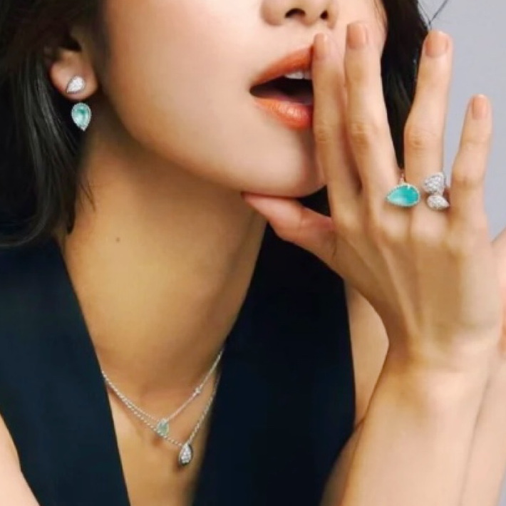 ADITA Quatre rings designer ring T0P quality wedding rings Water drop ring for women with natural gemstones With box European size gift for girlfriend J009