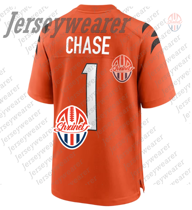 Custom Football Joe 9 Burrow Jersey JaMarr Chase Brown Germaine Pratt Geno Stone Tee Higgins Evan McPherson Sam Hubbard jersey