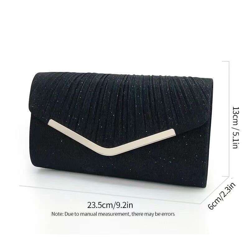 Fashionable Pleated Envelope Elegant Dress, Evening Handbag, Party Gown Bag, Women's Banquet Bag