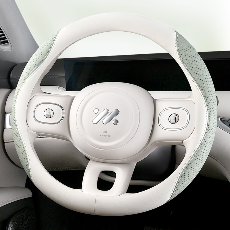 premium leather steering wheel cover for cars breathable antislip grip sporty racing dualcolor design universal fit 15 inch 38cm truck suv sedan