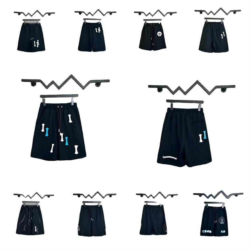 chrome shorts High quality brand designer shorts Cotton loose high street drawstring cross print embroidered Hip hop chromesshorts