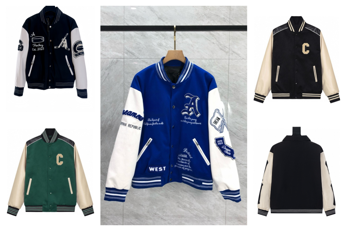 Fashion mens green black Jacket Classic Man Luxury Jackes bone letters Embroidery stitching Men coats Baseball Stylsh Streetwear Outerwear