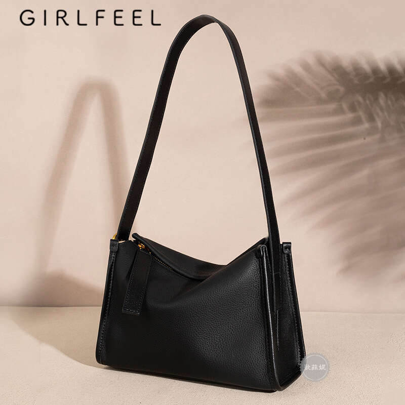Ge Feni's new 2025 high-end texture top layer cowhide pillow bag, versatile genuine leather shoulder crossbody bag for women