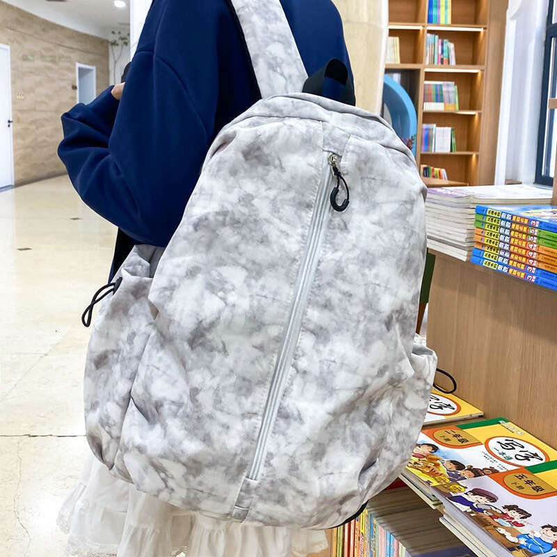 Graffiti Korean version high school student large capacity backpack, couple's tie dye printed travel backpack trend