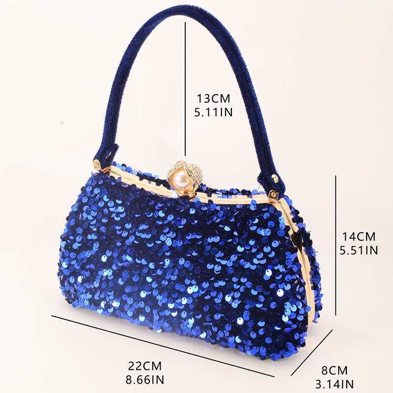 New Sequin Dinner Women's Handheld Diamond Set Dress Solid Color Shoulder Bag