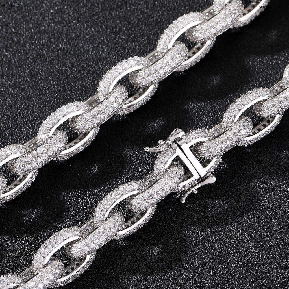 Luxury Hip Hop Chain Necklace 13mm ice out VVS Moissanite Cross Chain Necklace bracelet for men and women Free delivery