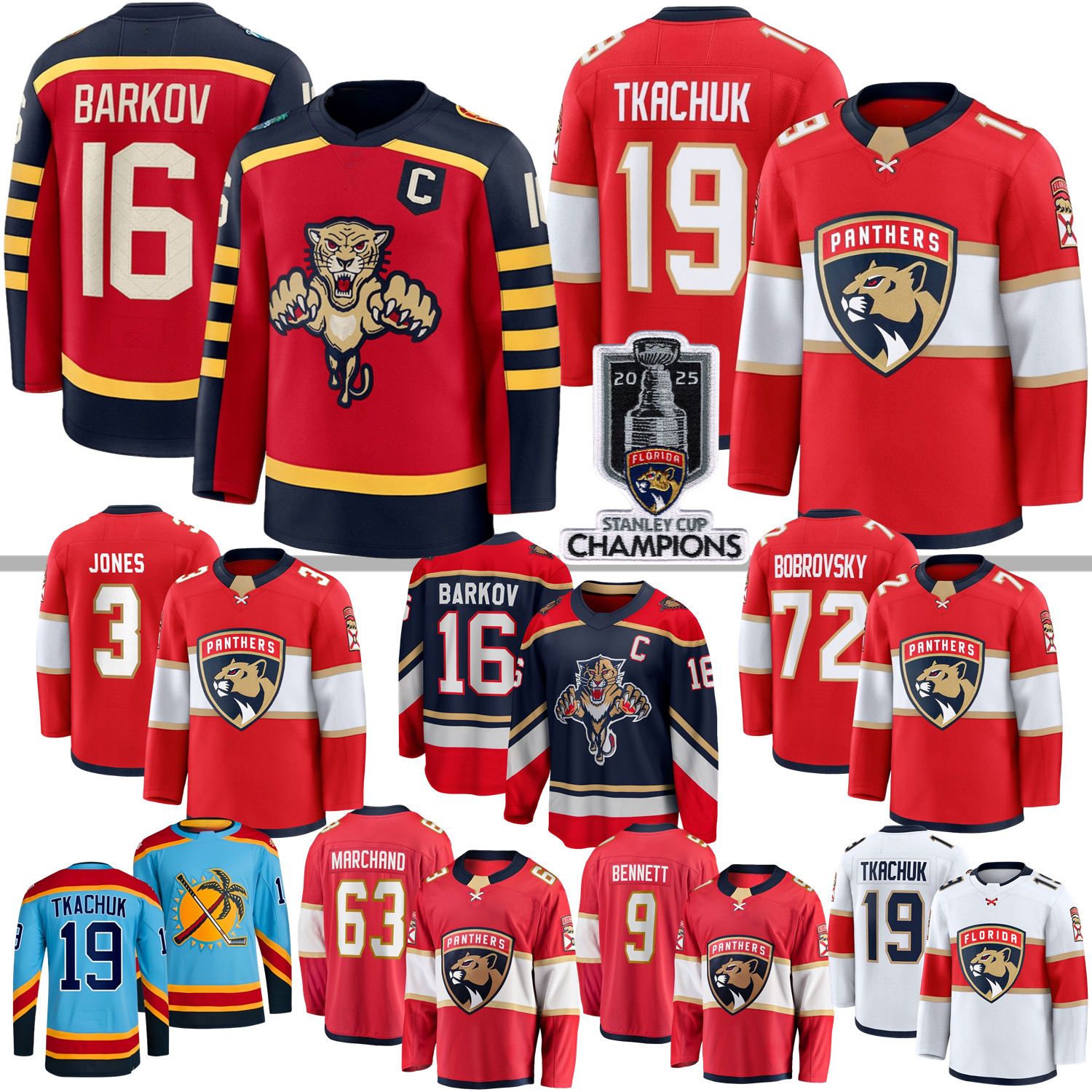2026 Winter Classics FloridaS Jersey Hockey Panthers Matthew Tkachuk Aleksander Barkov Brad Marchand Sam Bennett Sergei Bobrovsky Sam Reinhart Ekblad Jones Youth