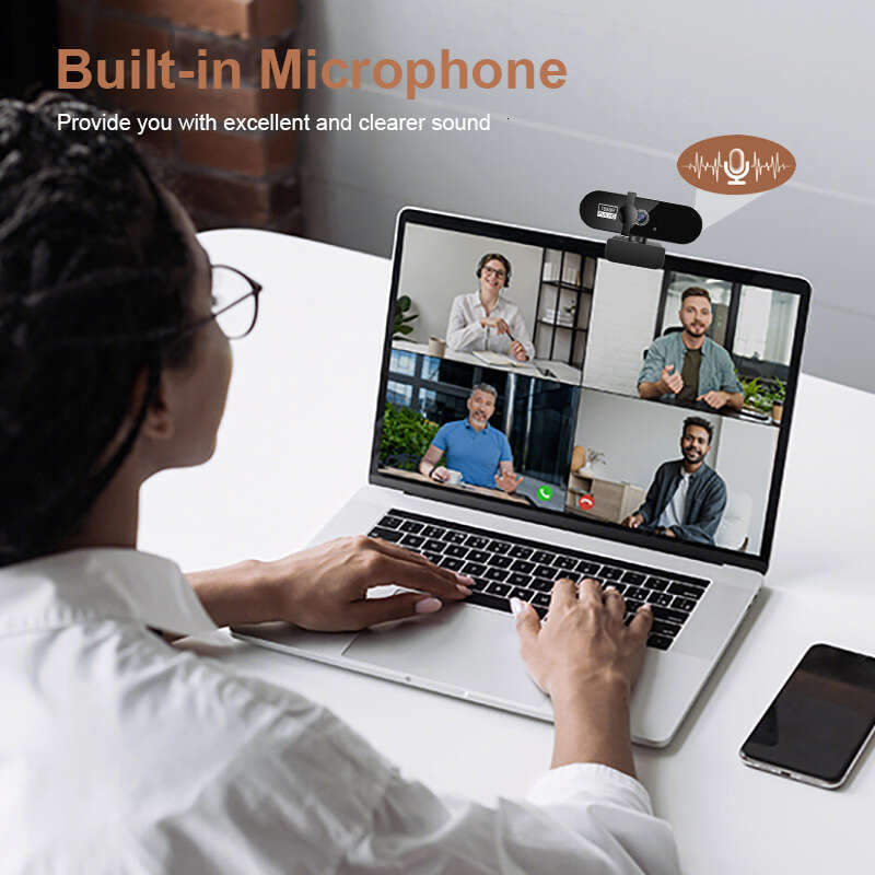 Webcam 2K/4K Computer HD Driver-Free Online Class Live Streaming Video Chat with Microphone Network Camera