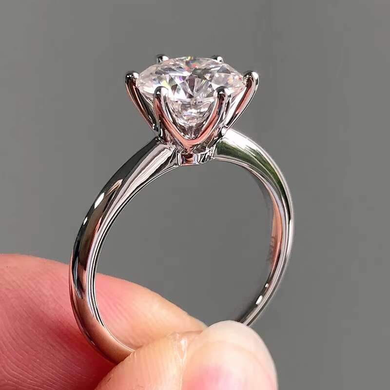 0.5-1.5ct 18K Gilded Laboratory Cultivated Diamond Ring Wg/yg/rg Blade Design D/E-VVS2 Round Cut Diamond Womens Engagement Ring