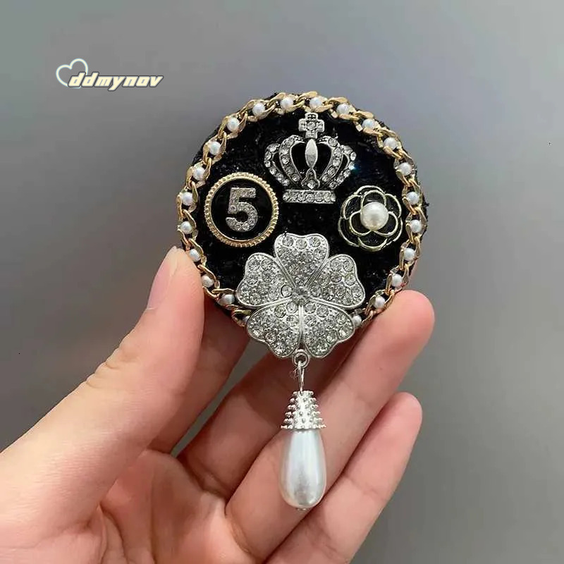Crystal Pearl Pin Women - Elegant Camellia Flower Tassel Brooch for Backpacks & Jackets ddmynov