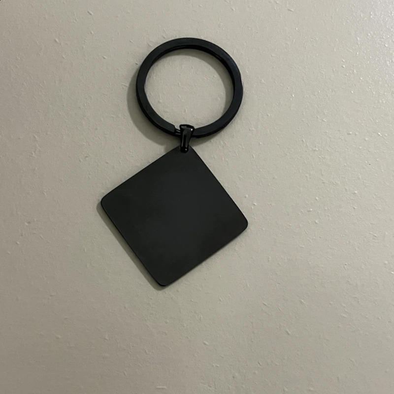 10 mirror polished 304 stainless steel blank square circular keychains with rings pet ID cards tags accessories 250418