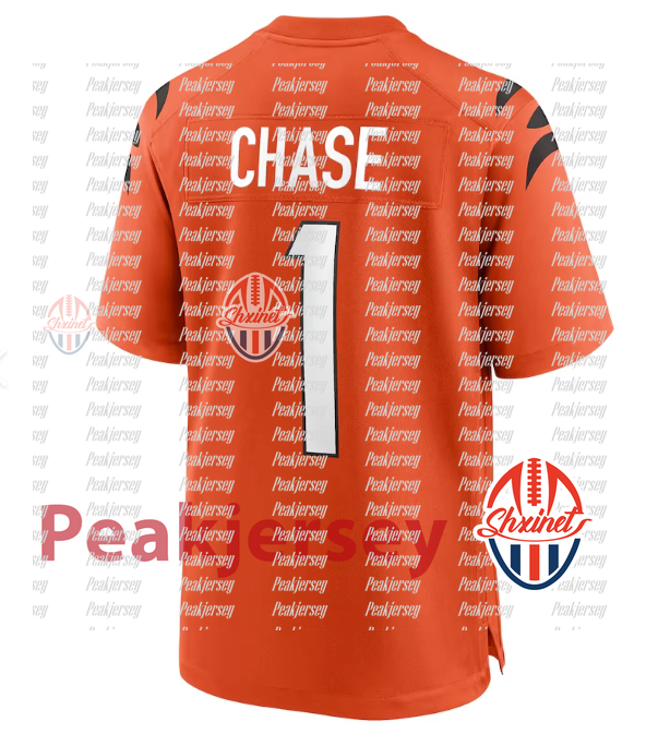 Custom Football Joe 9 Burrow Jersey JaMarr Chase Brown Germaine Pratt Geno Stone Tee Higgins Evan McPherson Sam Hubbard jersey