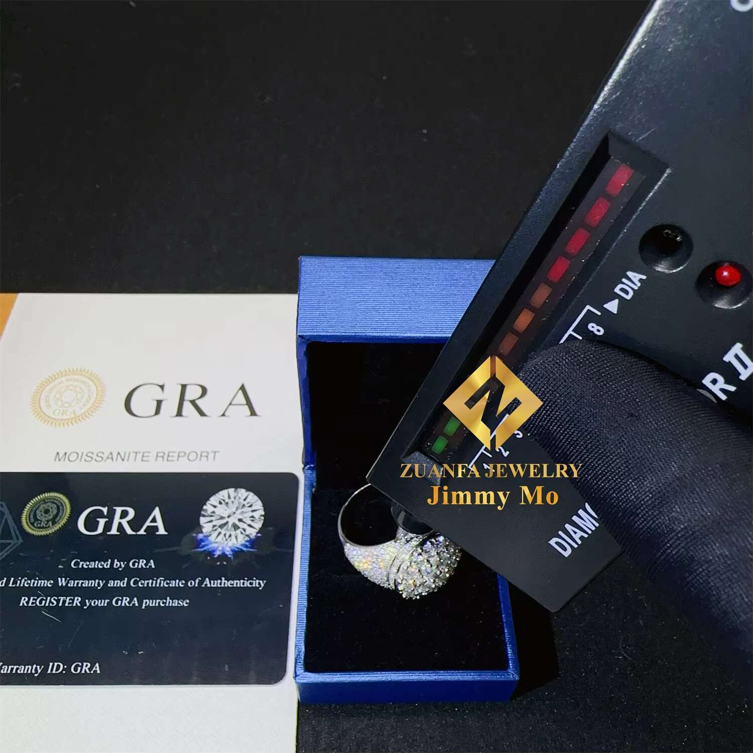Promotion Price GRA Certificates 925 Silver Pass Diamond Tester VVS1 Moissanite Jewellery Diamond Hip Hop Iced Out Ring Man