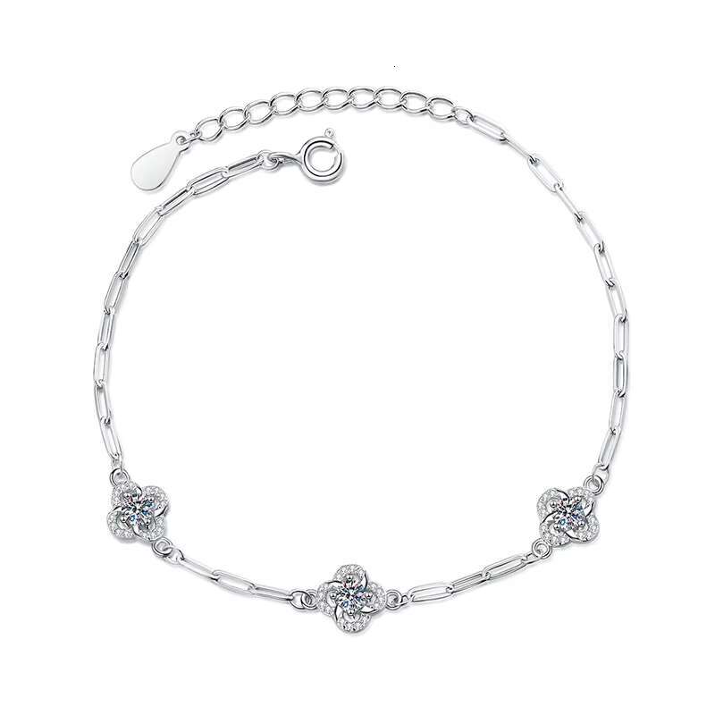 2025 Hot Selling Fine Jewelry Bracelet Luxury S925 Sterling Silver Moissanite Bracelet for Women