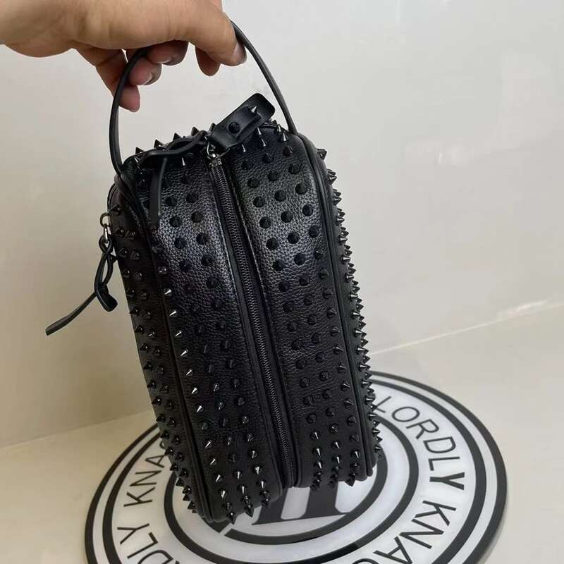 Fashion Casual Men's And Women's Bags Personality Riveted Hold Wash Wallet Mobile Phone Bag