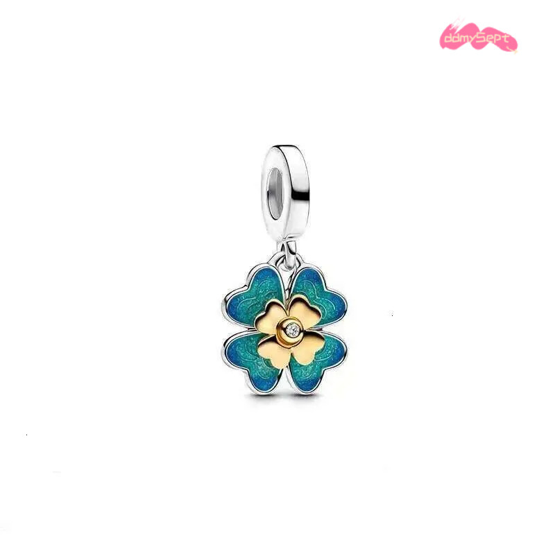New Charms 925 Sterling Silver Rose Butterfly Pendant Charm Double Love Necklace Earrings Set for Women Valentines Day Jewelry Gift ddmysept