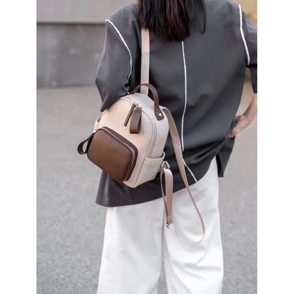 New Color Contrast Multifunctional Leisure Light Double Shoulder Fashion Japanese And Korean Small Backpack Designer's bag Designer's bag