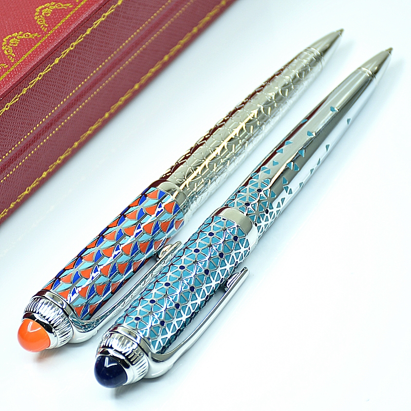 AAA Limited Edition R Series Cart-r Metal Ballpoint Pen Unique Reliefs Design Office School Writing Ball Pens With Gem in Top